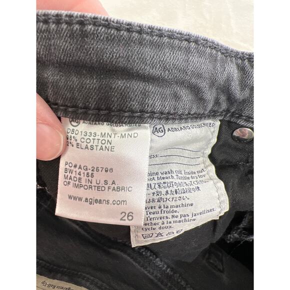 AG Jeans The Stilt Mantra Mend Washed Black Denim Jean 26 / 2 Fall Travel Vaca - Picture 8 of 10
